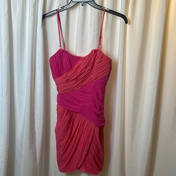 Jill Stuart Mini Dress Y2K Rouched Size 6 Two Tone Mini - Picture 1 of 8